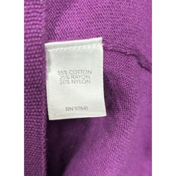 J. Jill Women's Purple‎ Long Sleeve Sweater Sz L Pullover Casual - Picture 3 of 4